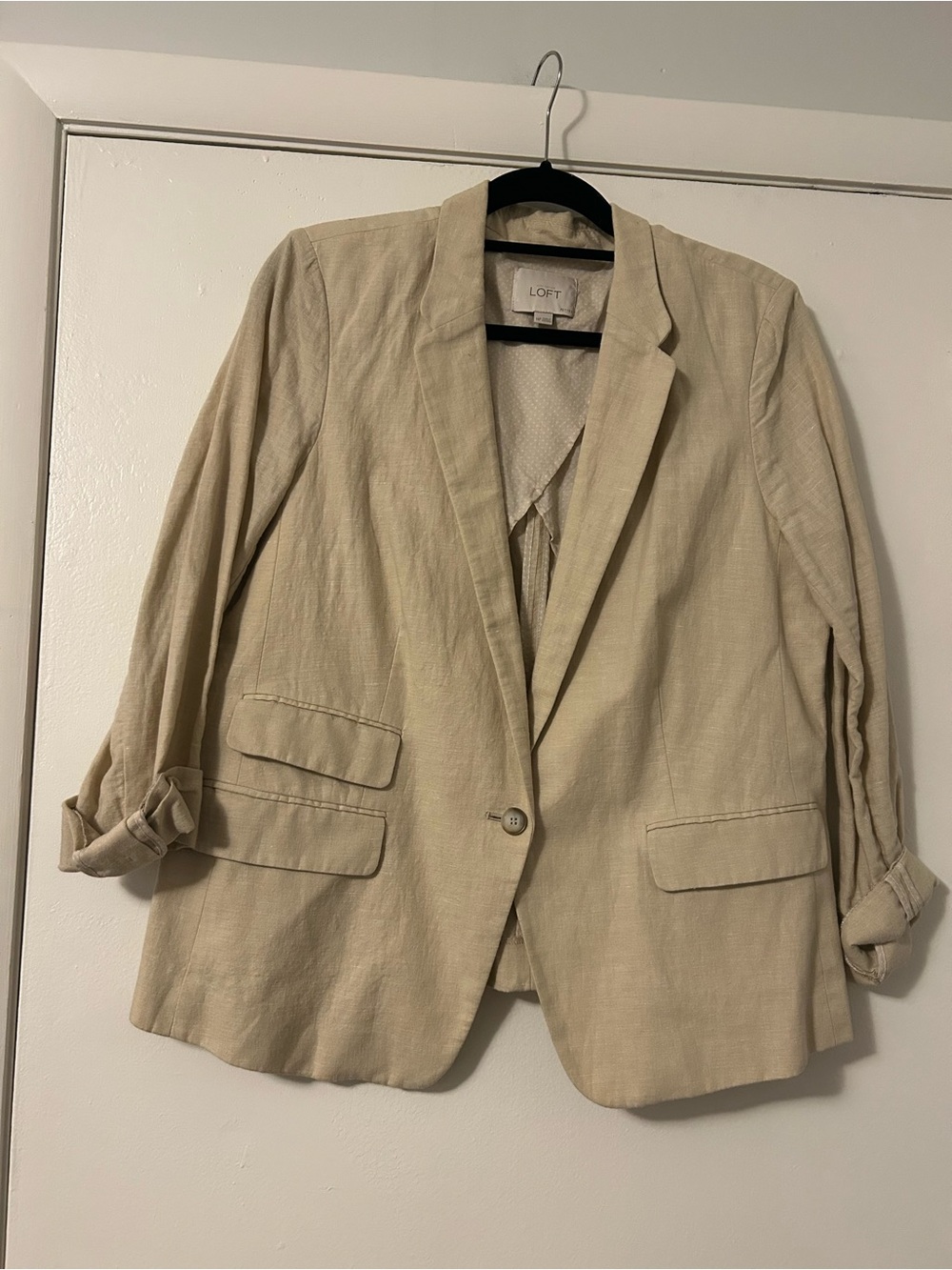 LOFT Tan Linen Blazer